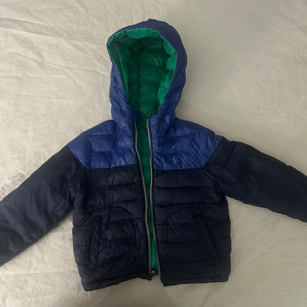 Ralph Lauren Blue Label Kids Puffer Jacket - Navy and Green